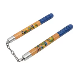 Nunchaku Bois Chaine Metal Boxe [Taille 34 cm]